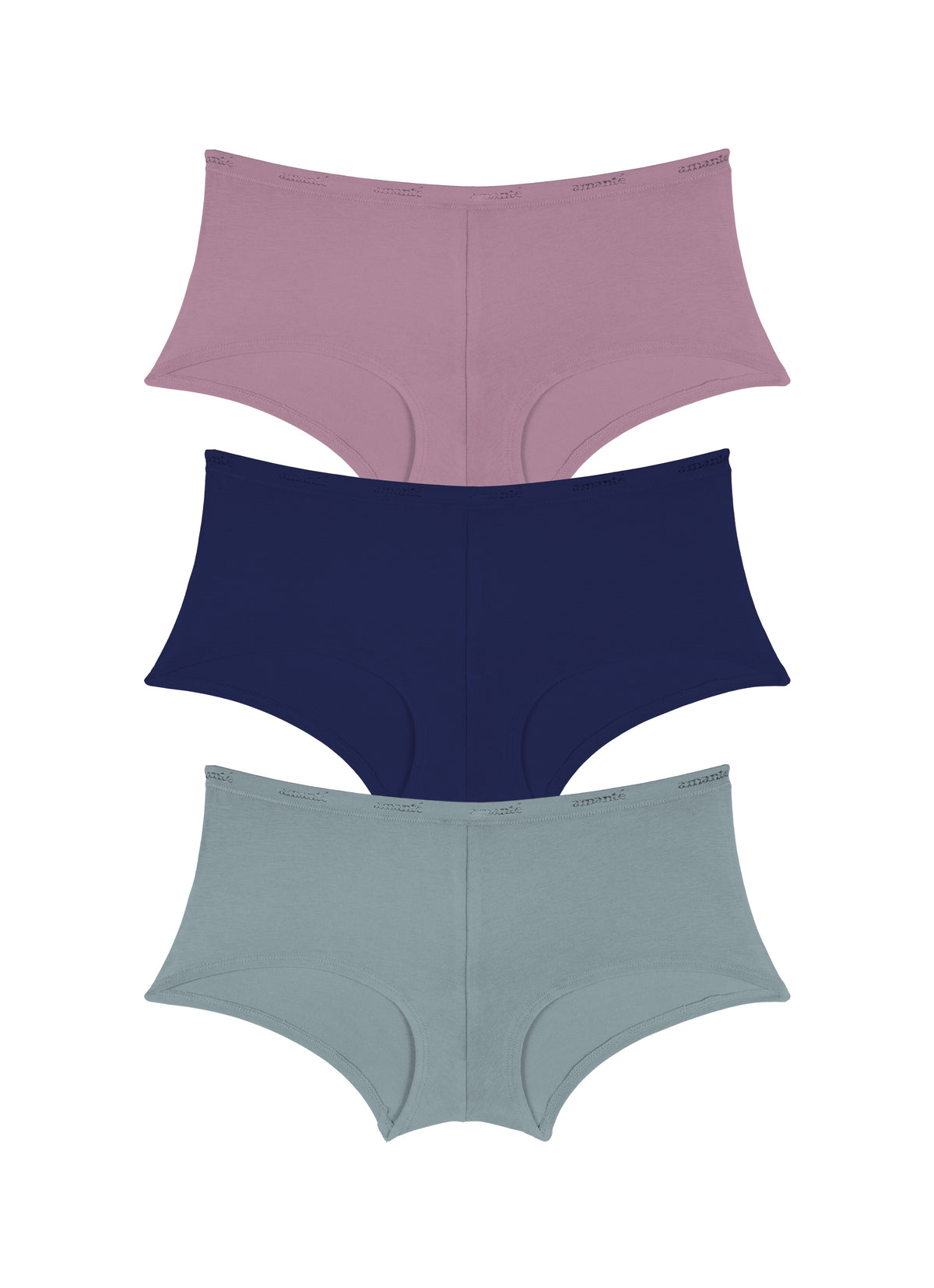 Cotton Boyshort Brief Solid Pack Of 3 XS / C0025 - amanté Panty - Image 1 of 1