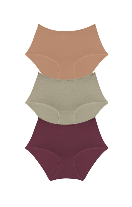 Cotton Full-Brief Solid Pack Of 3 XS / C016 - amanté Panty