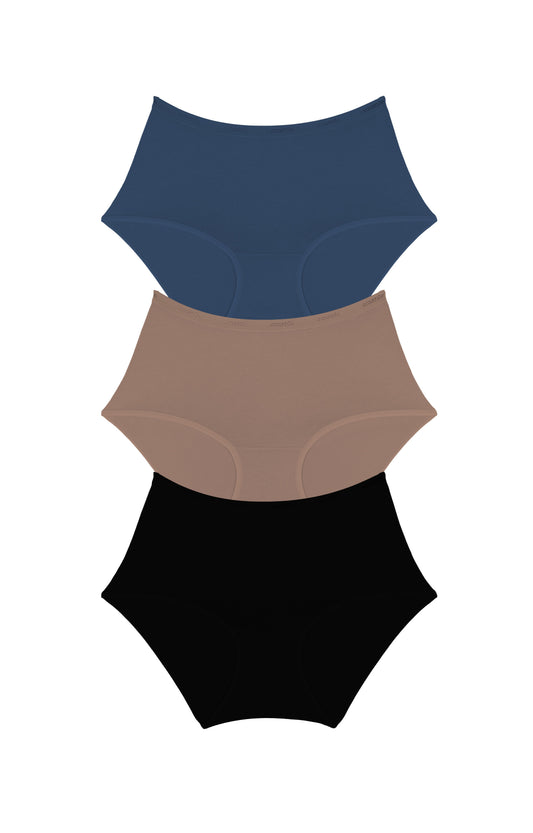 Cotton Full-Brief Solid Pack Of 3 XS / C017 - amanté Panty