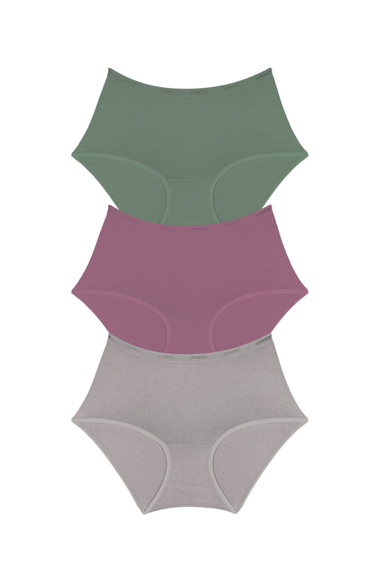 Cotton Full-Brief Solid Pack Of 3 XS / C019 - amanté Panty