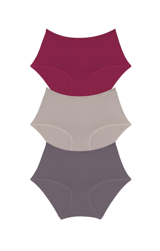 Cotton Full-Brief Solid Pack Of 3 XS / C0026 - amanté Panty