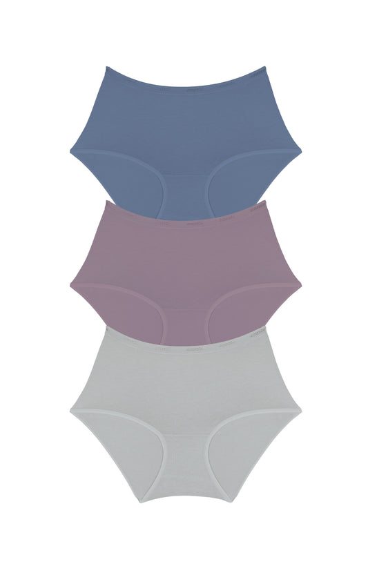 Cotton Full-Brief Solid Pack Of 3 XS / C0028 - amanté Panty