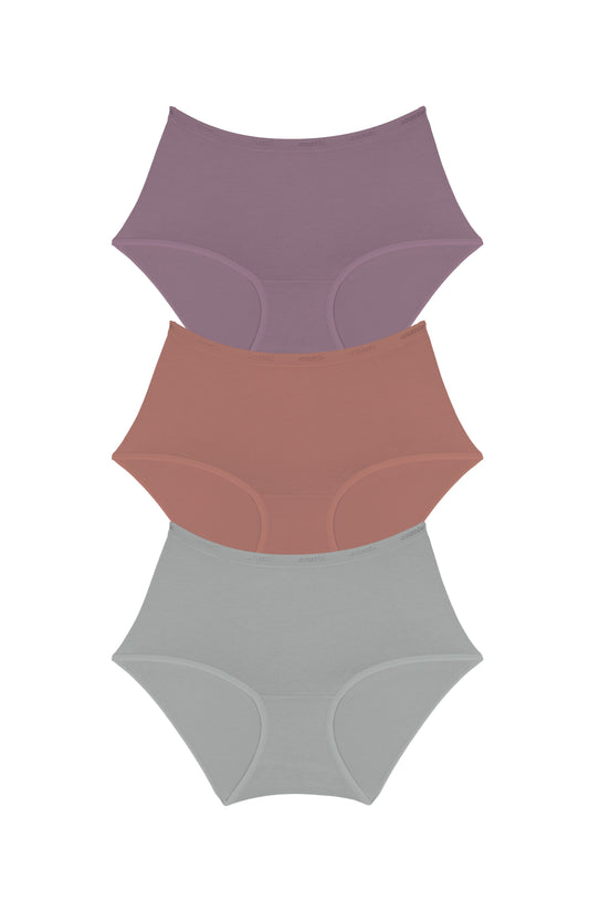 Cotton Full-Brief Solid Pack Of 3 XS / C0029 - amanté Panty