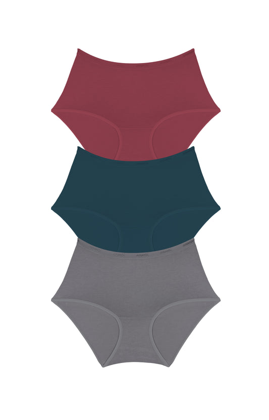Cotton Full-Brief Solid Pack Of 3 XS / C020 - amanté Panty