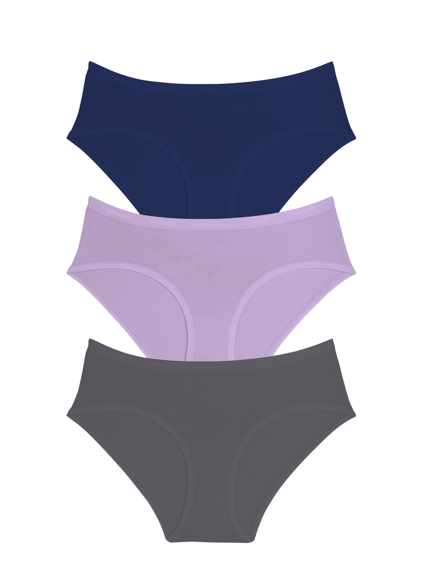 Cotton Hipster Brief Solid Pack Of 3 XS / C0011 - amanté Panty