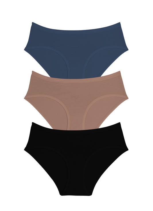 Cotton Hipster Brief Solid Pack Of 3 XS / C017 - amanté Panty