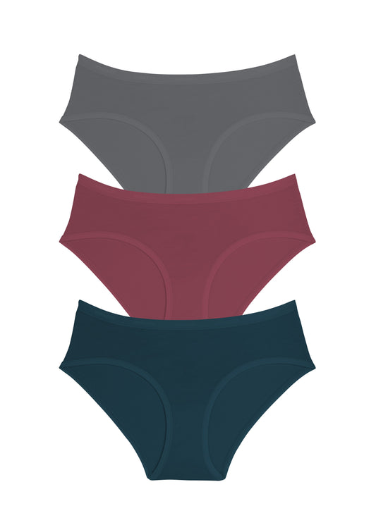 Cotton Hipster Brief Solid Pack Of 3 XS / C020 - amanté Panty