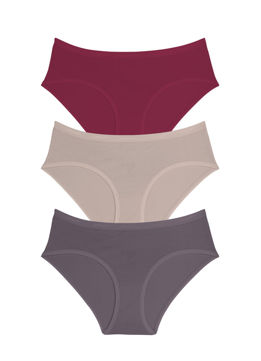Cotton Hipster Brief Solid Pack Of 3 XS / C0026 - amanté Panty