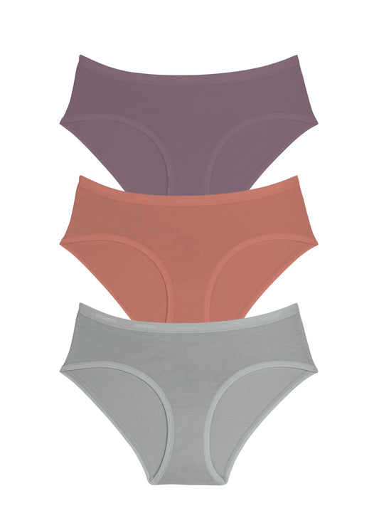 Cotton Hipster Brief Solid Pack Of 3 XS / C0029 - amanté Panty