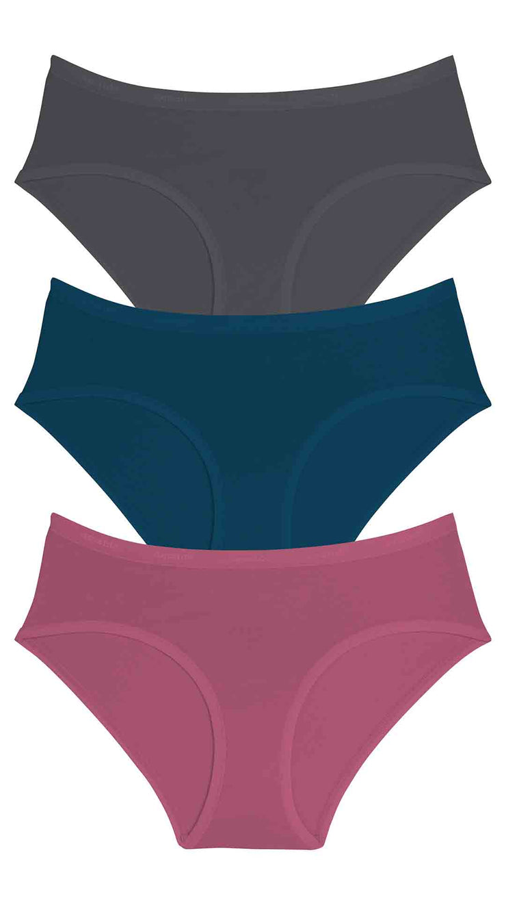 Cotton Hipster Brief Solid Pack of 3 S / B083 - amanté Panty Pack