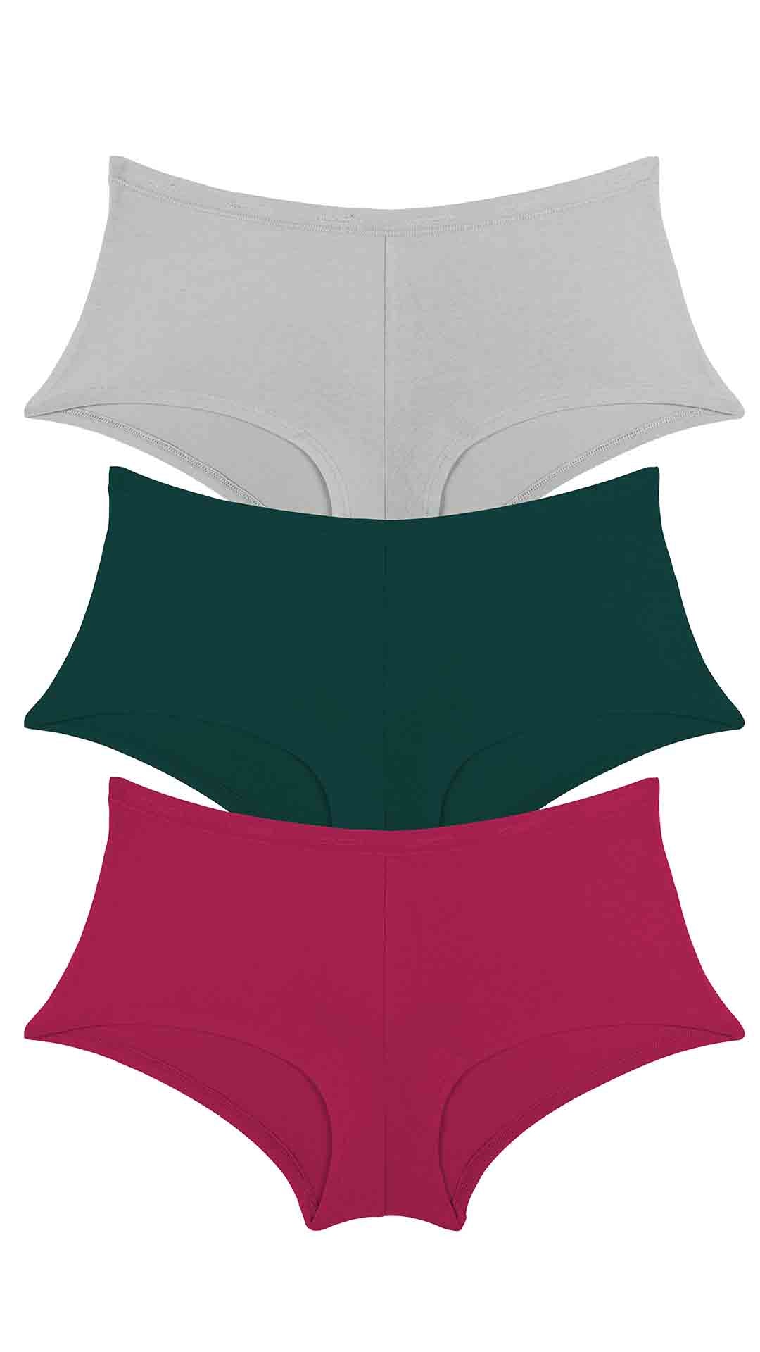 Cotton Boyshort Brief Solid Pack of 3 S / S004 - amanté Panty Pack