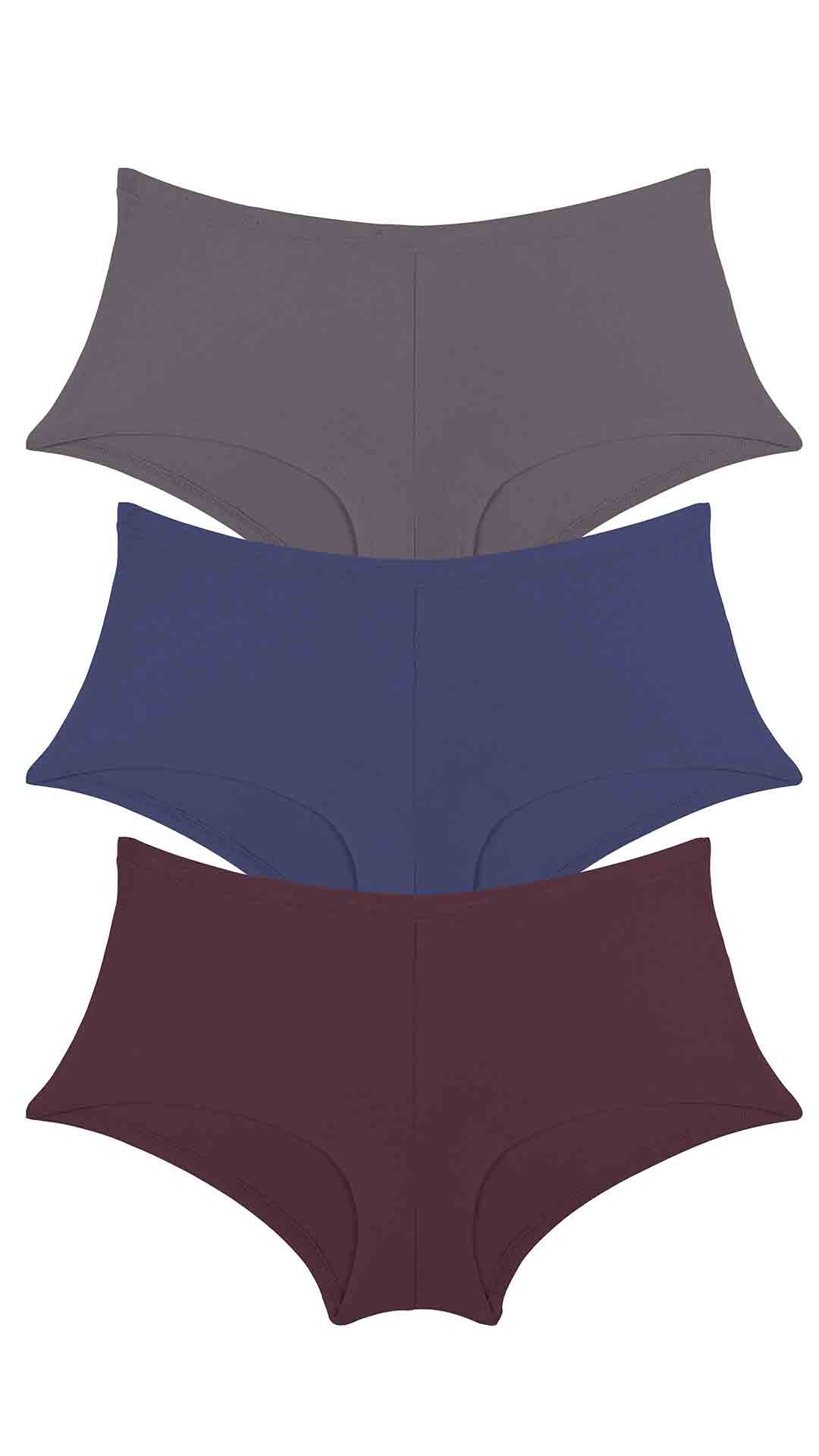 Cotton Boyshort Brief Solid Pack of 3 S / S015 - amanté Panty Pack