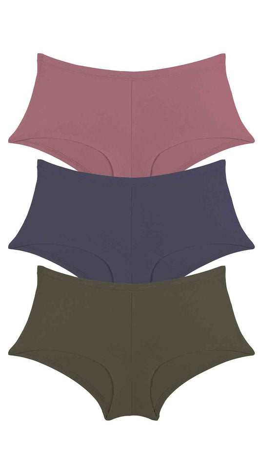 Cotton Boyshort Brief Solid Pack of 3 S / S014 - amanté Panty