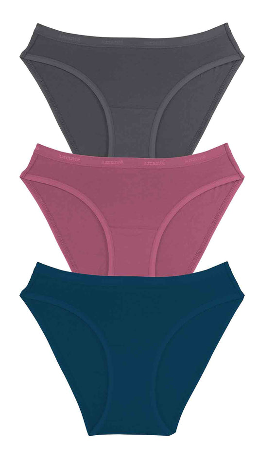 Cotton Bikini Briefs Solid Pack of 3 S / B083 - amanté Panty Pack