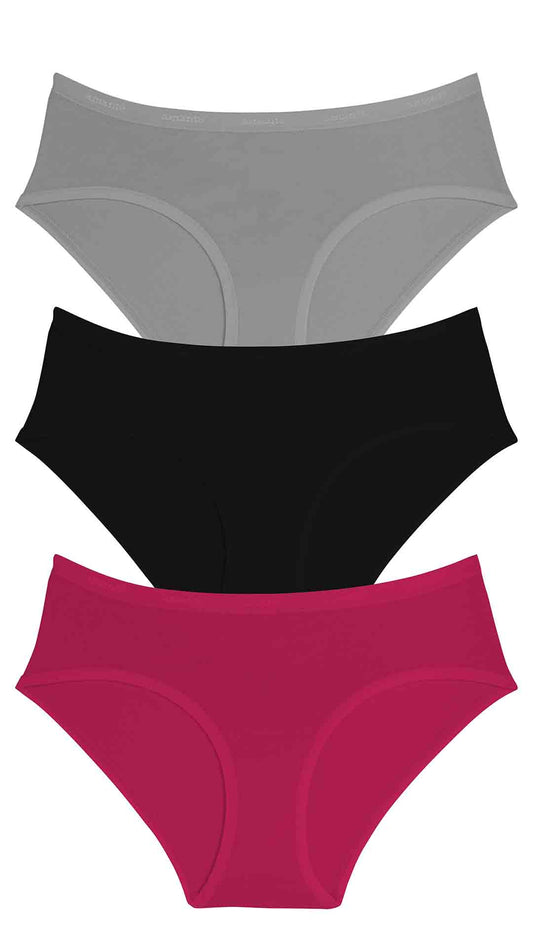 Cotton Hipster Brief Solid Pack of 3 S / B082 - amanté Panty Pack