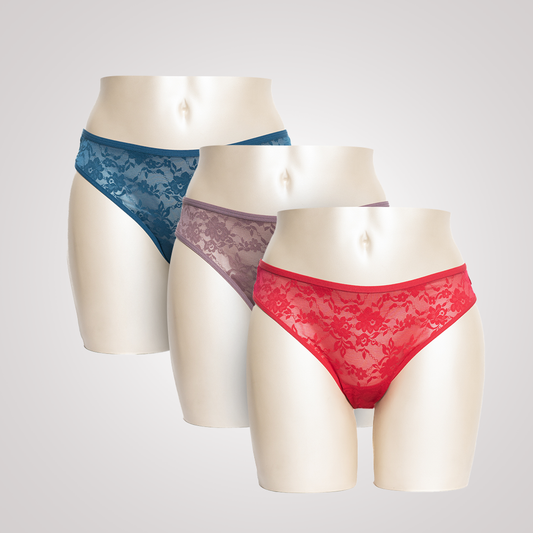 Lace Thong (Pack of 3) S / Combo 01 - amanté Panty Pack