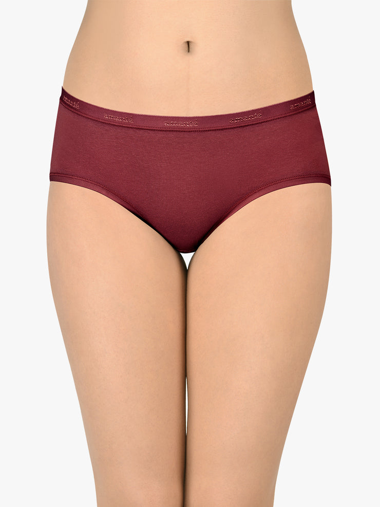 Cotton Hipster Brief Solid Pack of 3 (Combo 2)  - amanté Panty
