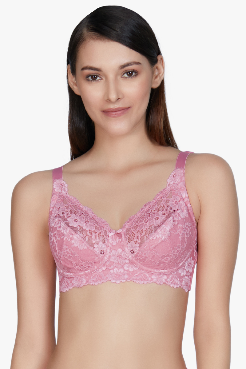 Cotton Lace Support Non-Wired Bra 34C / Wild Rose - amanté Bra - Image 1 of 8
