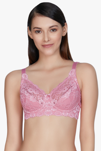 Cotton Lace Support Non-Wired Bra 34C / Wild Rose - amanté Bra thumbnail 1