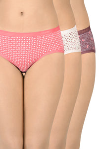 Cotton Hipster Brief Print Pack of 3 (Combo 2) S / Assorted - amanté Pantie thumbnail 1