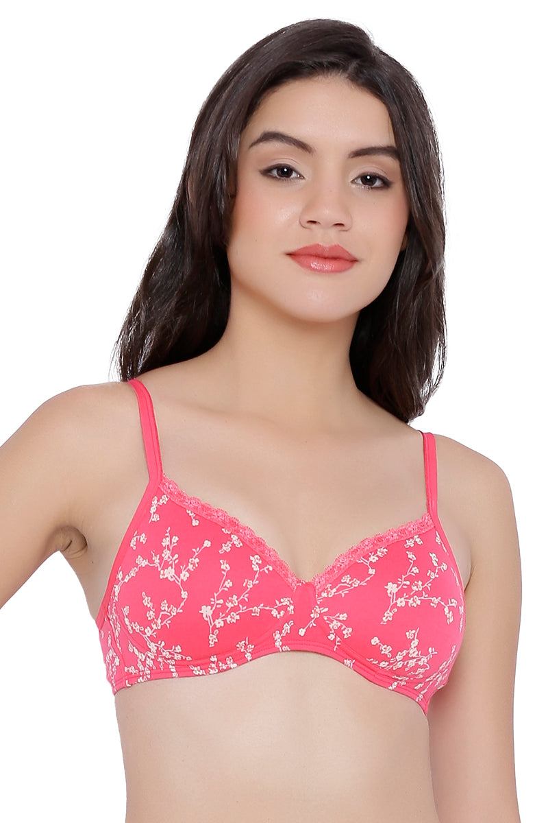 Cotton Casuals Non-Wired Bra 34D / Azalea-Acru PR - amanté Bra