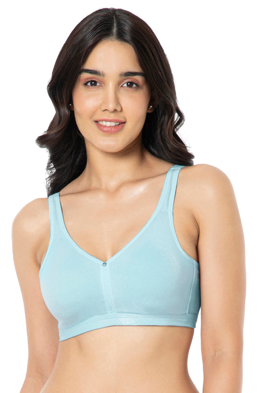 Cotton Chic Support Bra 34B / Porcelain Blue - amanté Bra