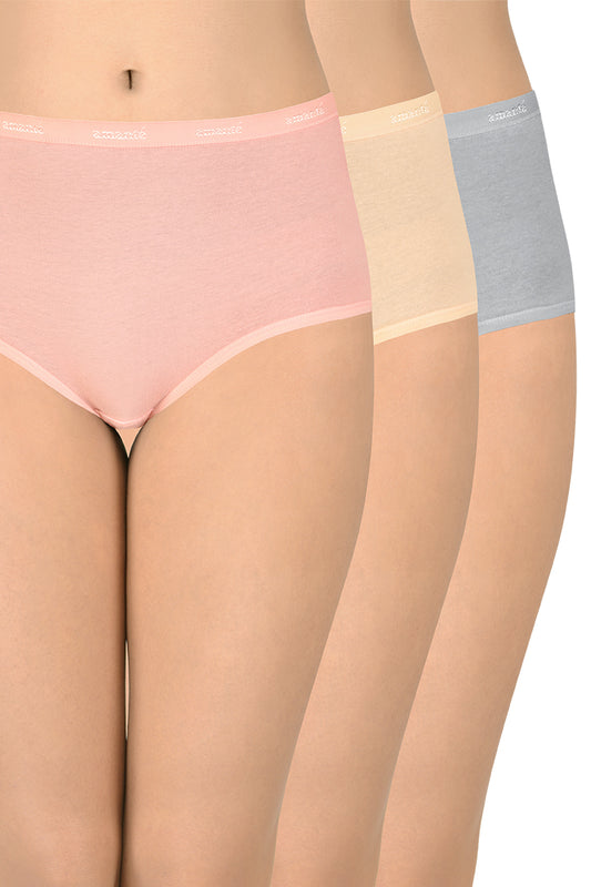Cotton Full-Brief Solid Pack of 3 (Combo 1) S / C342 SOLID - amanté Pantie