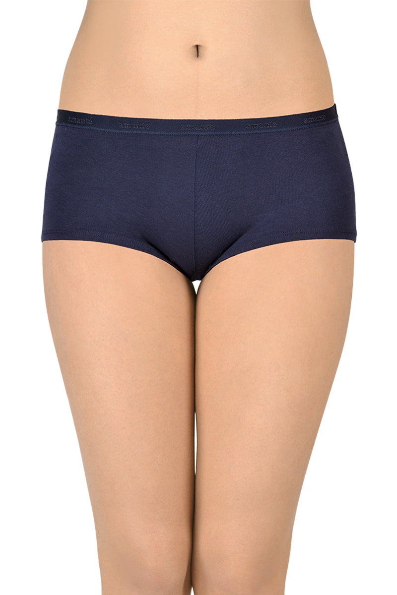 Cotton Boyshort Brief Solid Pack of 3 (Combo 11)  - amanté Panty - Image 2 of 4