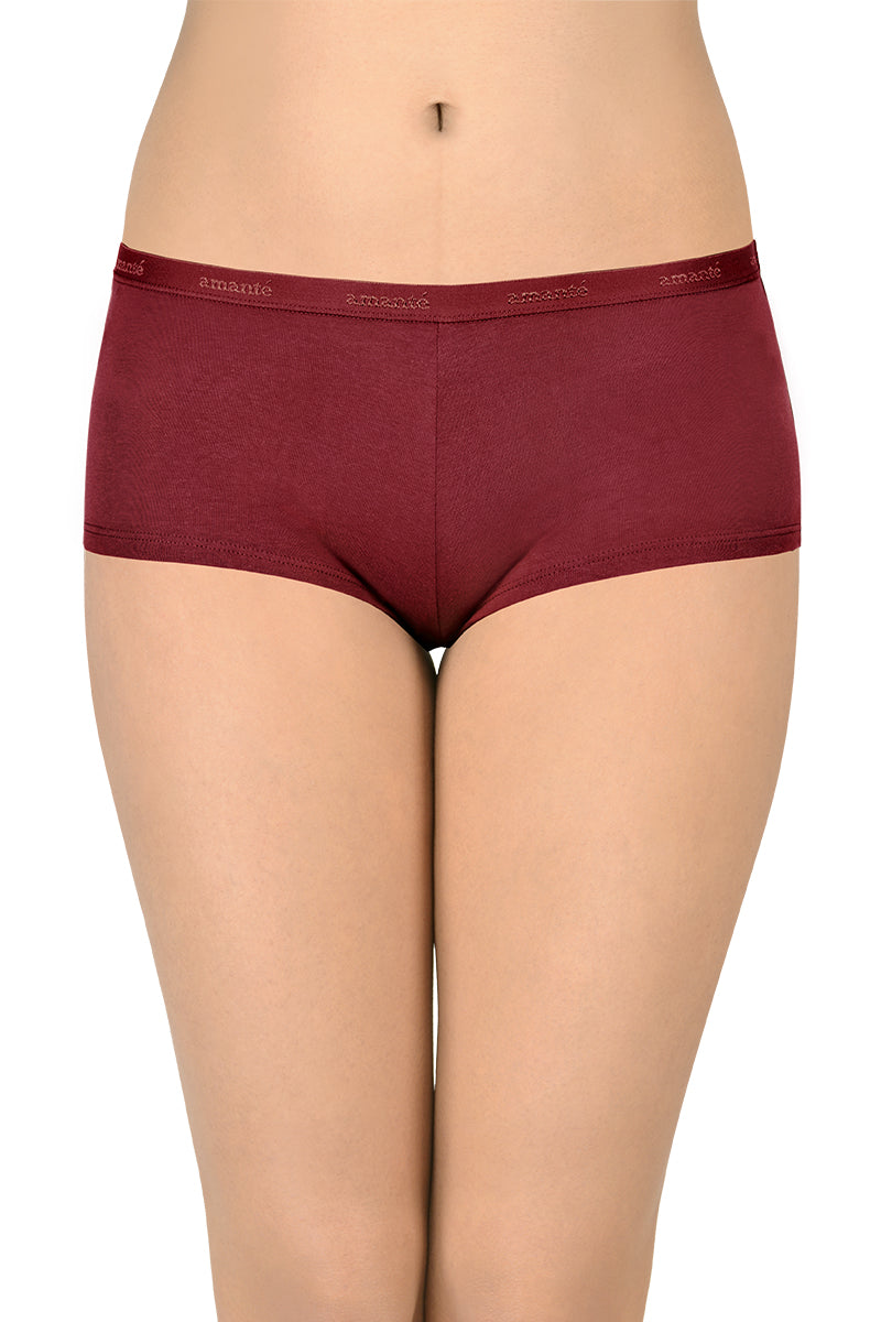 Cotton Boyshort Brief Solid Pack of 3 (Combo 1)  - amanté Panty - Image 1 of 4