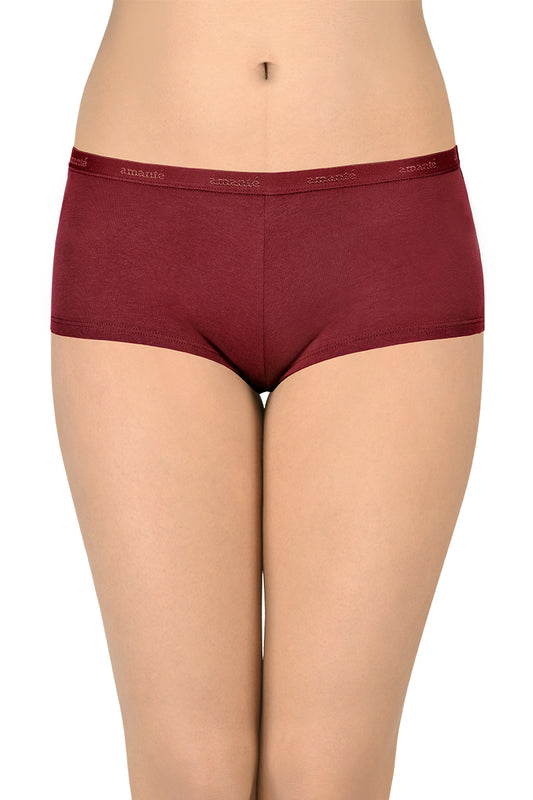 Cotton Boyshort Brief Solid Pack of 3 (Combo 1)  - amanté Panty