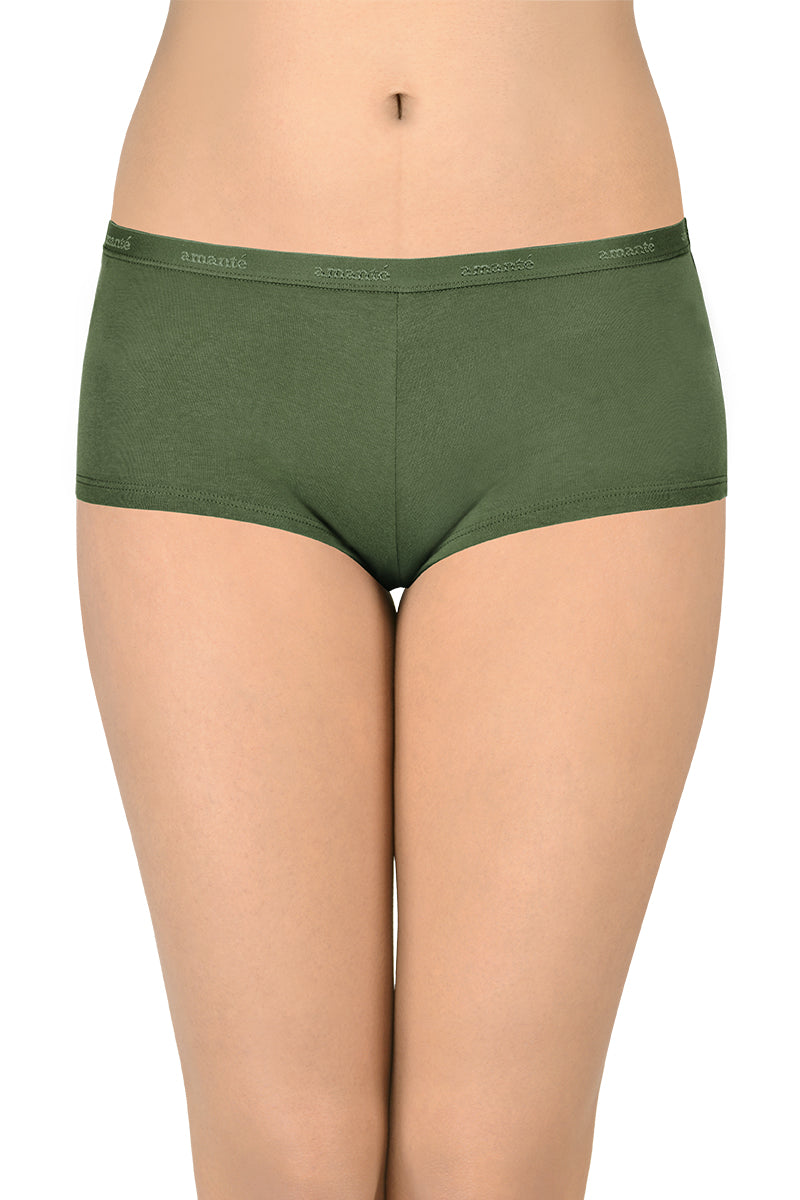 Cotton Boyshort Brief Solid Pack of 3 (Combo 3)  - amanté Panty - Image 1 of 4