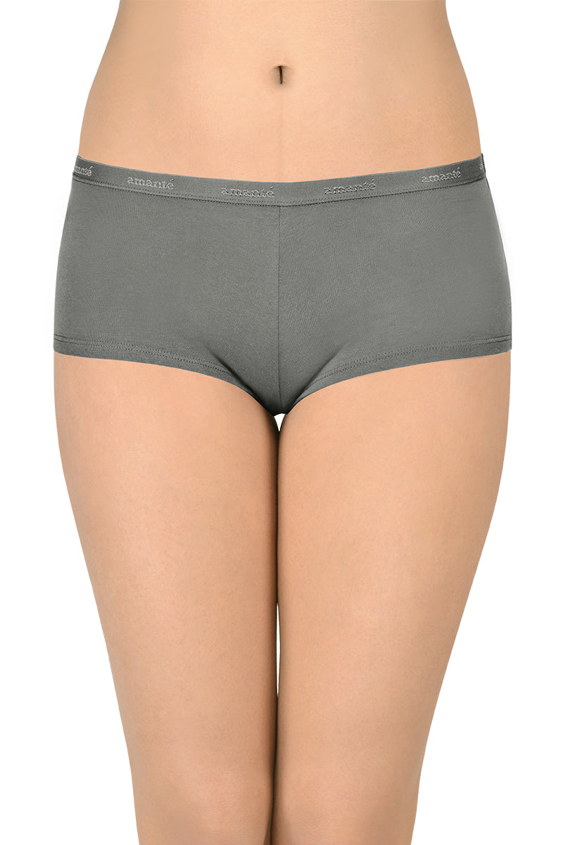 Cotton Boyshort Brief Solid Pack of 3 (Combo 11)  - amanté Panty