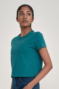 Essential Crop Tee S / Shaded Spruce - amanté Sportswear thumbnail 2