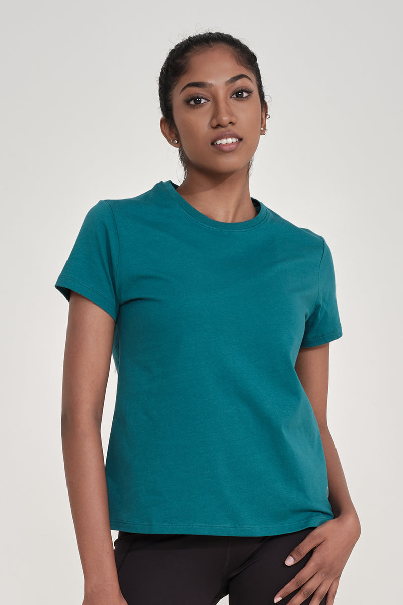 Essential Crew Neck Tee S / Shaded Spruce - amanté Sportswear - Image 1 of 3
