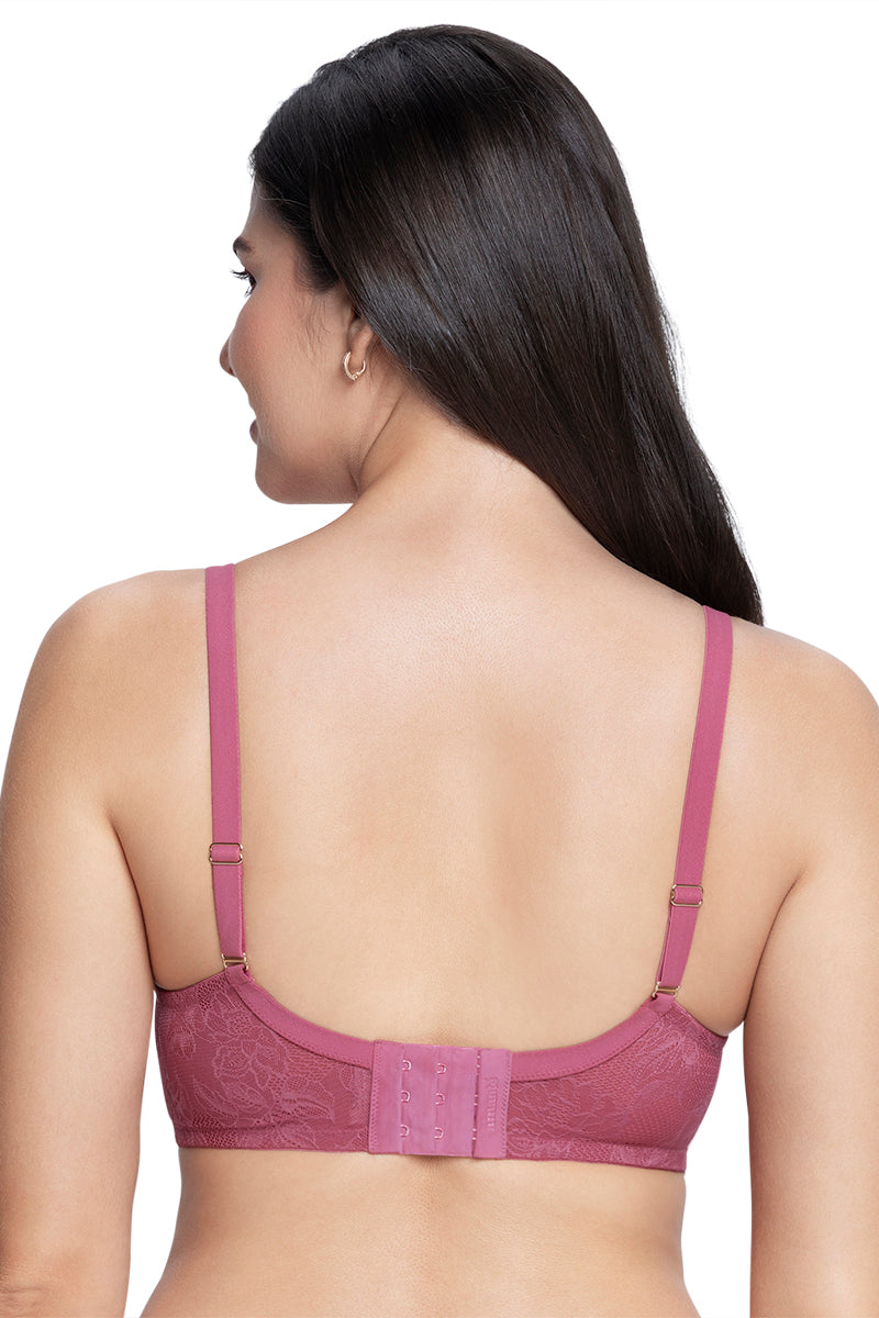 Satin Touch Padded Non-Wired Lace Bra  - amanté Bra