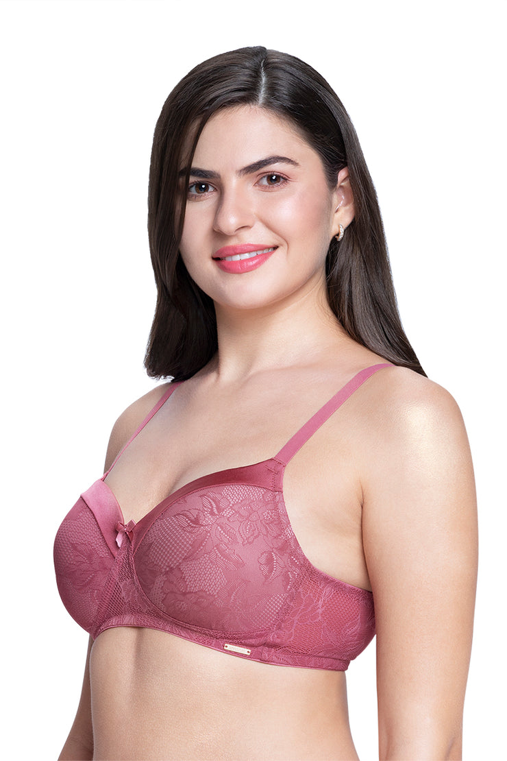 Satin Touch Padded Non-Wired Lace Bra – amanté Lingerie