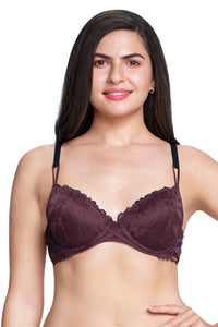 Lace Embrace Padded wired Bra 32B / Fig - amanté Bra thumbnail 1