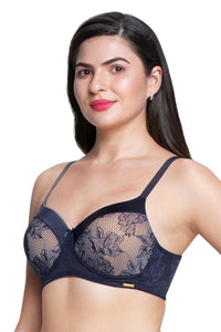 Satin Touch Padded Non-Wired Lace Bra  - amanté Bra thumbnail 3