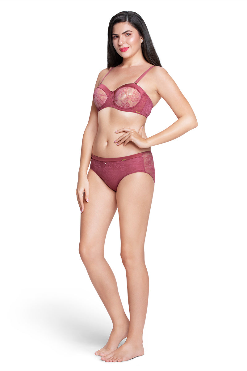 Satin Touch Strapless Padded Wired Lace Bra  - amanté Bra