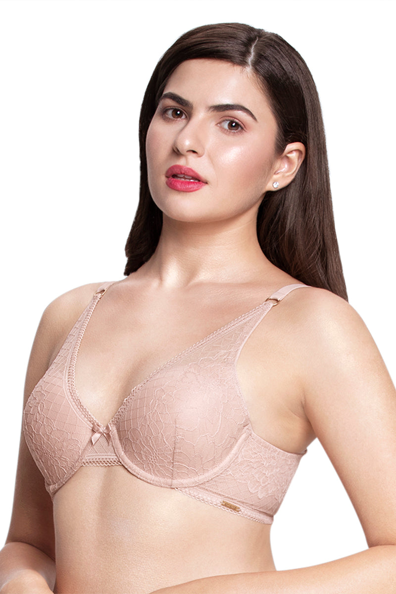High Apex Lace Padded Wired Bra  - amanté Bra