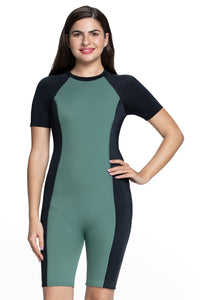 Leg Suit With Sleeves Swimwear S / Olive Nero - amanté Swimwear thumbnail 1
