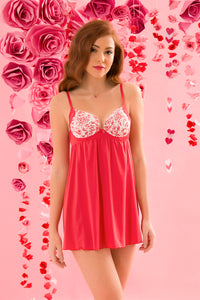 Floral Impressions Plunge Babydoll  - amanté Sleepwear thumbnail 1