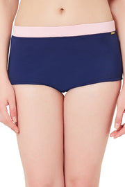 Boyshort Swim Bottom XL / Navy-Scarlet Pink - amanté Swimwear