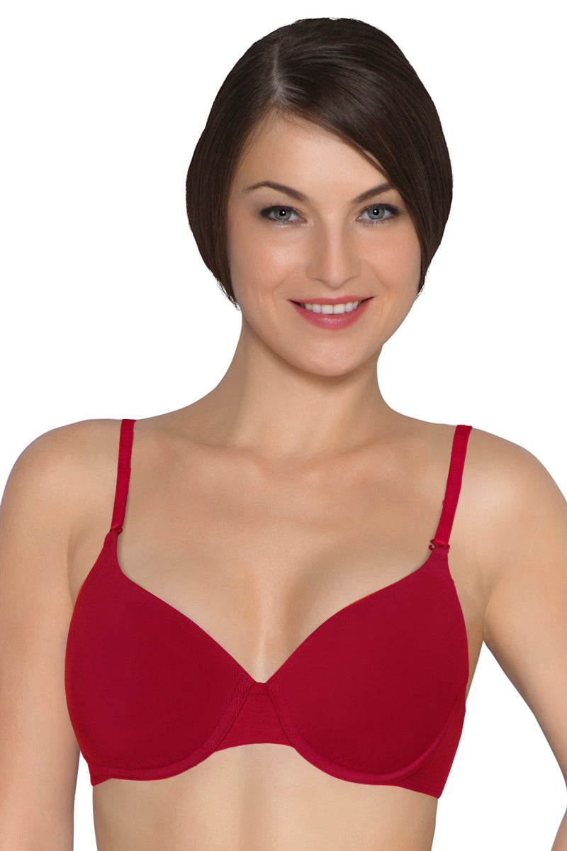 Cotton Casuals Wired Bra 32D / Red - amanté Bra - Image 1 of 2