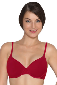Cotton Casuals Wired Bra 32D / Red - amanté Bra thumbnail 1