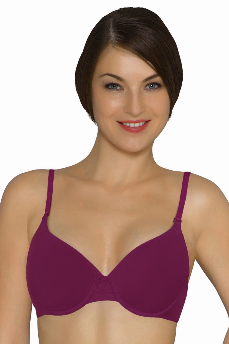 Cotton Casuals Wired Bra 32C / Wine - amanté Bra