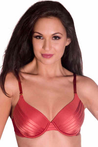 Sheer Stripes Padded Wired Bra 32B / Burnt Orange - amanté Bra thumbnail 14