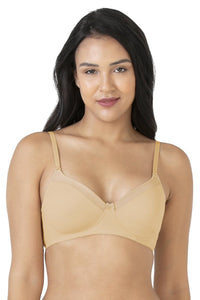Satin Edge Non-Wired Bra 32D / Sand - amanté Bra thumbnail 1