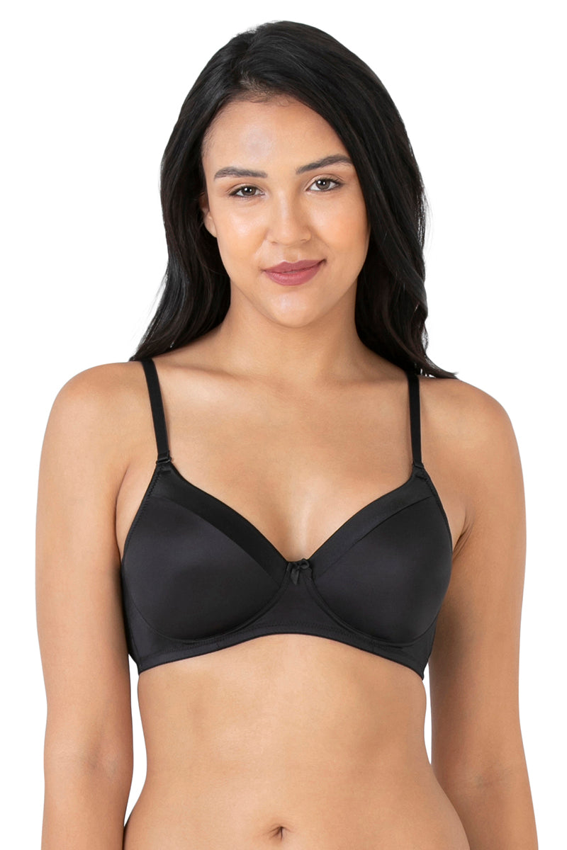 Satin Edge Non-Wired Bra 32B / Black - amanté Bra - Image 1 of 4