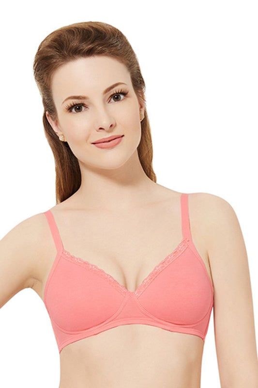 Cotton Casuals Non-Wired Bra 32B / Salmon Rose - amanté Bra